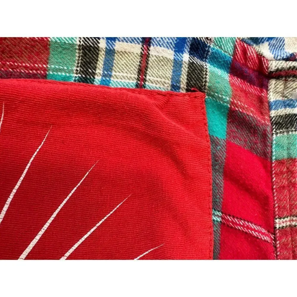 GREEN DAY 90s Punk Rock Retro Vintage Upcycled Plaid Flannel Kids Shirt Sz 7/8 S - Picture 10 of 11